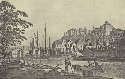 جسر وندسور في 1793 (الحفر) بواسطة مدرسة اللغة الإنجليزية