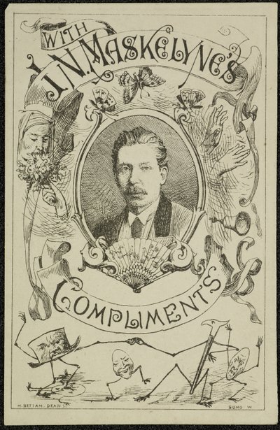 مع مجاملات J.N.Saskelyne ، حوالي 1875 (نقش) بواسطة مدرسة اللغة الإنجليزية