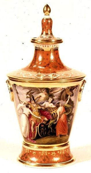 إناء ورسستر رسمه توماس باكستر حوالي عام 1820 بواسطة مدرسة اللغة الإنجليزية