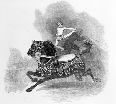 يونغ هيرنانديز ، في مدرج Astley ، رسم توضيحي من "أخبار لندن المصورة" ، 1849 بواسطة مدرسة اللغة الإنجليزية