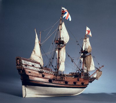1:60 نموذج مصغر من Mayflower من 1620 (الخشب) (انظر أيضًا 260975) بواسطة المدرسة الإنجليزية المدرسة الإنجليزية