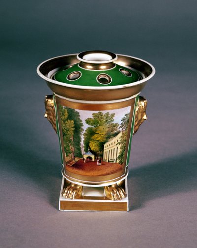 Worcester pot pourri jar with view of Well Walk، Cheltenham (porcelain) بواسطة المدرسة الإنجليزية المدرسة الإنجليزية