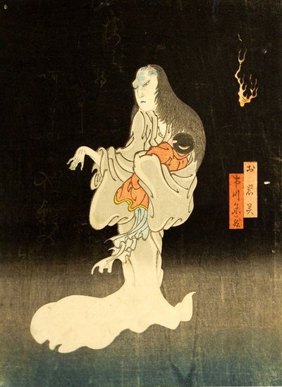 Ichikawa Yonezo بدور شبح Oiwa ، 1865. بواسطة إنجاكو