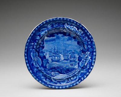 لوحة ، ج. 1818-1846 (خزف مطلي بالرصاص مع طباعة نقل) بواسطة اينوك وود وأولاده