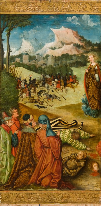 القديسة مريم المجدلية ترفع فارسًا ميتًا للاعتراف ، 1519 (زيت على لوح بلوط) بواسطة ارهارد التدورفر
