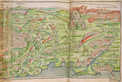 خريطة مدينة القدس ، من "الحج في الأرض المقدسة" بقلم برنارد فون بريدنباخ (1440-97) بواسطة إيرهارد ريويتش