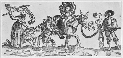 النمرة ("Frau Seltenfried") (نقش خشبي على ورق مصقول) بواسطة ارهارد شون