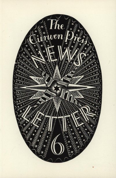 تصميم رسالة أخبار Curwen Press ، رقم 6 ، 1934 (نقش الخشب) بواسطة إريك رافيليوس