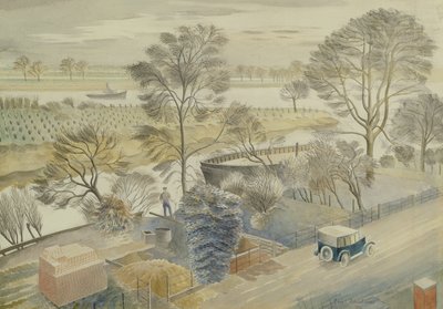 نهر التايمز في هامرسميث بواسطة Eric Ravilious