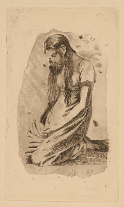 راكع الفتاة الصغيرة بواسطة Erling Eckersberg