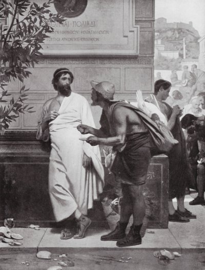 أريستيدس والفلاح (ليثو) بواسطة إرنست (1818-1887) هيلماخر