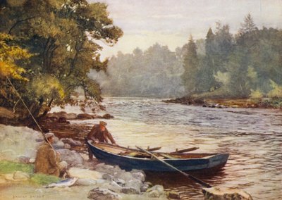 نهر تاي أسفل ستوبهول (ليثو ملون) بواسطة إرنست إدوارد بريجز