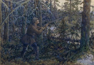صيد Capercaillie ، 1937 بواسطة إرنست إرنستوفيتش ليسنر