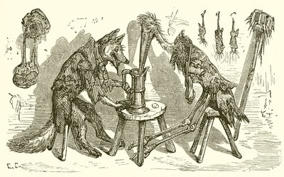 الثعلب واللقلق بواسطة Ernest Henry Griset