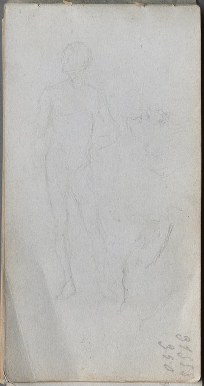 كراسة الرسم ، الصفحة 100: الشكل العاري ، الملف الشخصي. بواسطة جان لويس إرنست ميسونييه