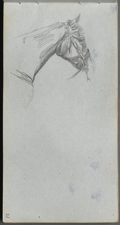 كراسة الرسم ، الصفحة 21: دراسة الحصان. بواسطة جان لويس إرنست ميسونييه