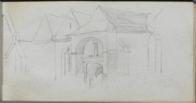 كراسة الرسم ، الصفحة 22: دراسة معمارية. بواسطة جان لويس إرنست ميسونييه