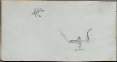 كراسة الرسم ، الصفحة 26: دراسة الرأس والمصباح. بواسطة جان لويس إرنست ميسونييه