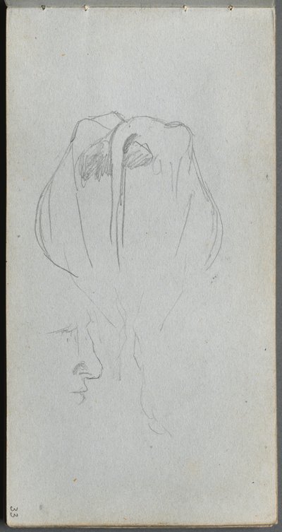 كراسة الرسم ، الصفحة 33: دراسة بقرة من الخلف ودراسة الملف الشخصي. بواسطة جان لويس إرنست ميسونييه