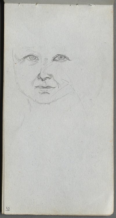 كراسة الرسم، صفحة 59 دراسة وجه بواسطة إرنست ميسونييه