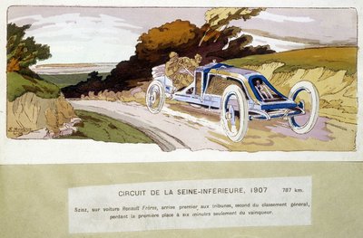 Circuit de la Seine-Inèrieure, Szisz by car Renault Frères, came first in the stands, second in the general classification, losing 1st place only six minutes from the winner بواسطة إرنست مونتوت