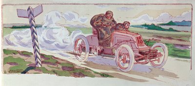 هنري فورنييه في منافسيه في منافسة باريس - برلين في عام 1901 ، ج .1910 بواسطة إرنست مونتوت