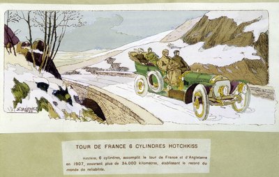 Racing: Tour de France 1907 - drawing by Ernest Montaut (1878-1909). بواسطة إرنست مونتوت