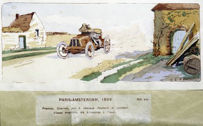 سباق باريس - أمستردام عام 1898 رسمه إرنست مونتو (1878-1909). بواسطة إرنست مونتوت