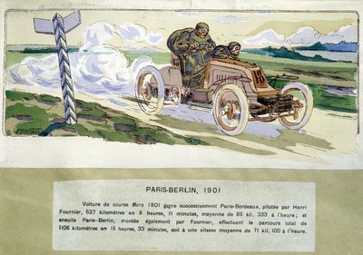 سباق باريس - برلين عام 1901 رسمه إرنست مونتو (1878-1909). بواسطة إرنست مونتوت