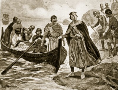 Ethelred الشروع غير الجاهز لنورماندي ، 1013 ، التوضيح من "قصة هتشنسون للأمة البريطانية" ، c.1920 بواسطة إرنست براتر