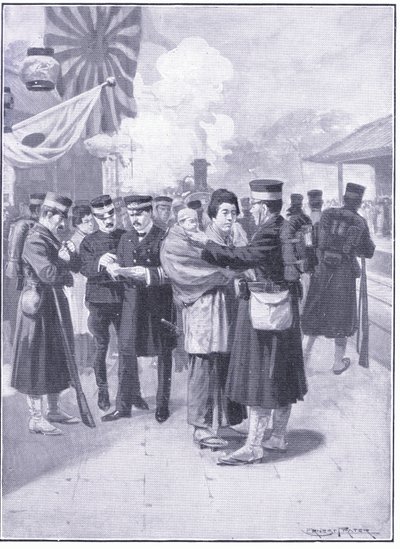 القوات التي غادرت طوكيو ، توضيح من تاريخ كاسيل للحرب الروسية اليابانية المجلد 1 ، c.1900 بواسطة إرنست براتر