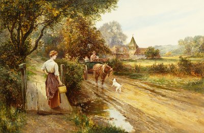 لقاء على الطريق ، حوالي عام 1900 (زيت على قماش) بواسطة Ernest Walbourn