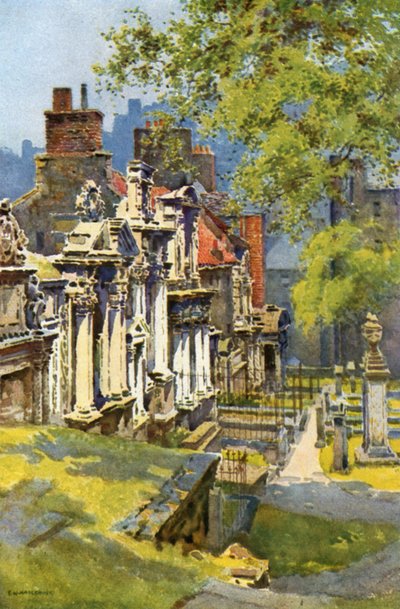 Greyfriars Churchyard (لون ليثو) بواسطة إرنست ويليام هاسلهوست