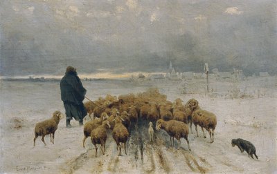 قطيع عائد من الغنم بواسطة إرنست أدولف ميسنر