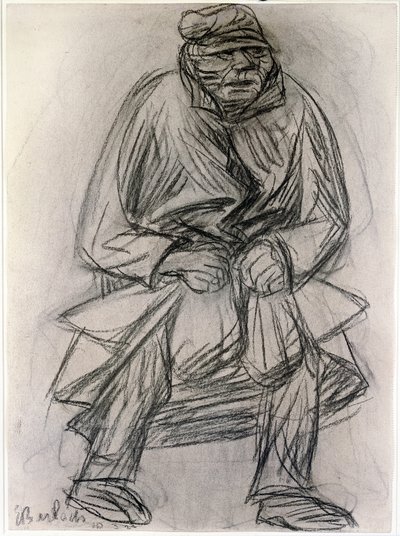 شخصية شحاذ. رسم إرنست بارلاخ (1870-1938) متحف نيويورك للفن الحديث بواسطة إرنست بارلاخ