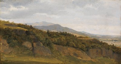 منظر طبيعي ألماني يطل على وادي واسع ، كاليفورنيا. 1829-30. بواسطة إرنست كريستيان فريدريك بيتزهولت