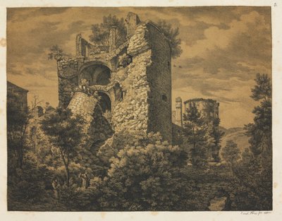 ست مناظر لقلعة هايدلبرغ: برج ، 1820. بواسطة ارنست فرايز