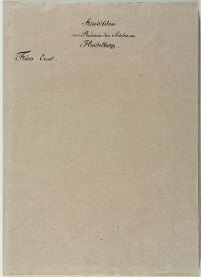 ست مناظر لقلعة هايدلبرغ: Wrapper ، 1820. بواسطة ارنست فرايز