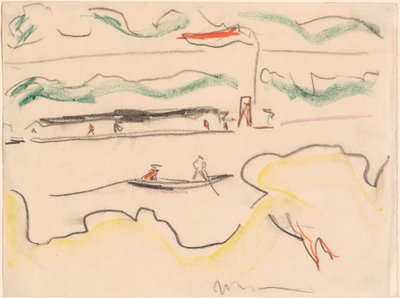 Elbe Landscape بالقرب من درسدن ، 1909. بواسطة إرنست لودفيج كيرشنر