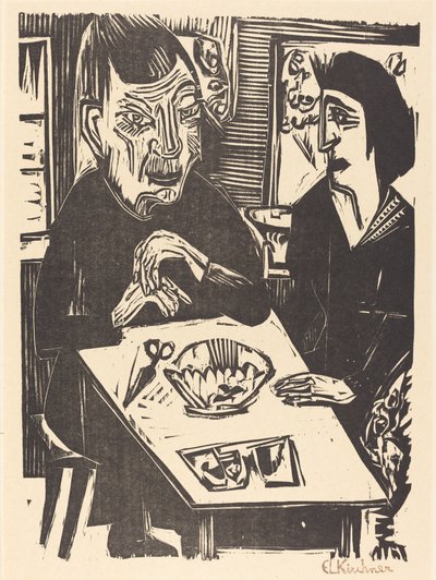امرأة عجوز وشابة عجوز وشابة ، 1921. بواسطة إرنست لودفيج كيرشنر