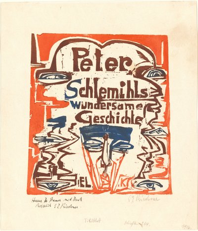 صفحة عنوان قصة بيتر شليميل العجيبة ، 1915. بواسطة إرنست لودفيج كيرشنر