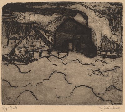 جرافات الرمال على نهر إلبه ، 1906. بواسطة إرنست لودفيج كيرشنر