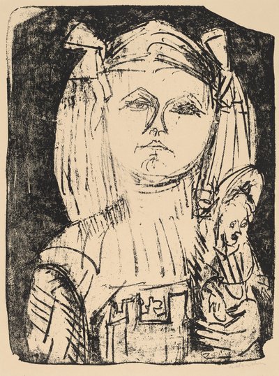 فتاة صغيرة مع دمية ، 1916. بواسطة إرنست لودفيج كيرشنر