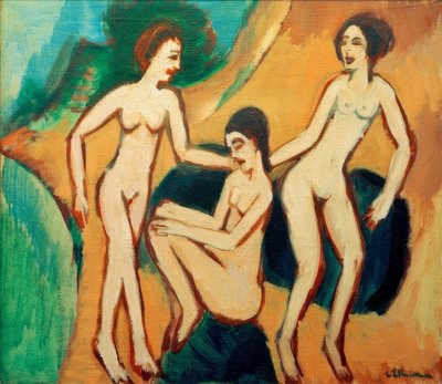 ثلاثة حمامات على الشاطئ بواسطة إرنست لودفيج كيرشنر