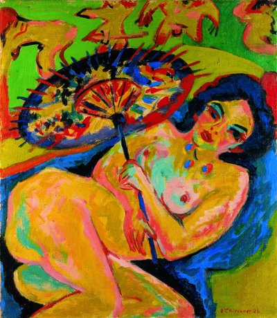 فتاة تحت مظلة يابانية ، ج. 1909 بواسطة إرنست لودفيج كيرشنر