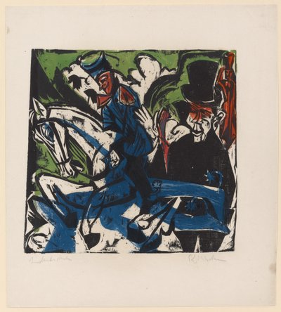 رسم توضيحي لـ Peter Schlemihl بواسطة Adalbert von Chamisso ، 1915 (قطع خشبية ملونة) بواسطة إرنست لودفيج كيرشنر