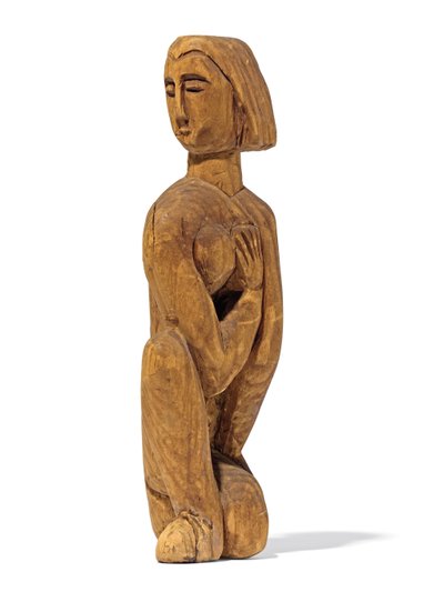 راكع ، رأس يسار ، يمين على الثدي الأيسر. راكع ، تحول الرأس إلى اليسار ، واليد اليمنى على الصدر الأيسر ، 1912 بواسطة إرنست لودفيج كيرشنر