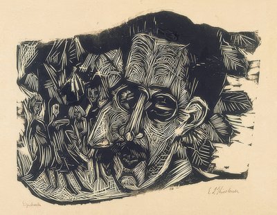 رئيس د. لودفيغ بينسوانغر والفتيات الصغيرات. 1917-18 بواسطة إرنست لودفيج كيرشنر