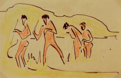 السباحون يرمون القصب بواسطة إرنست لودفيج كيرشنر