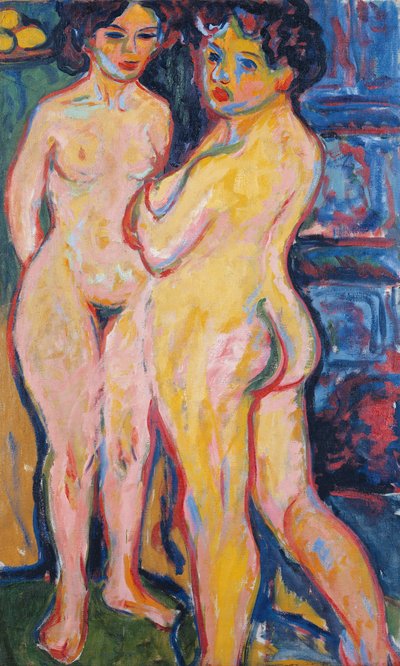 العراة الدائمة بجانب الموقد ، 1908 بواسطة Ernst Ludwig Kirchner